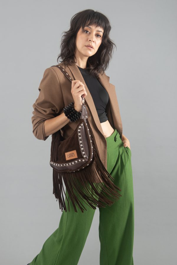 Cartera Milos / Cuero Marrón + Croco Marrón