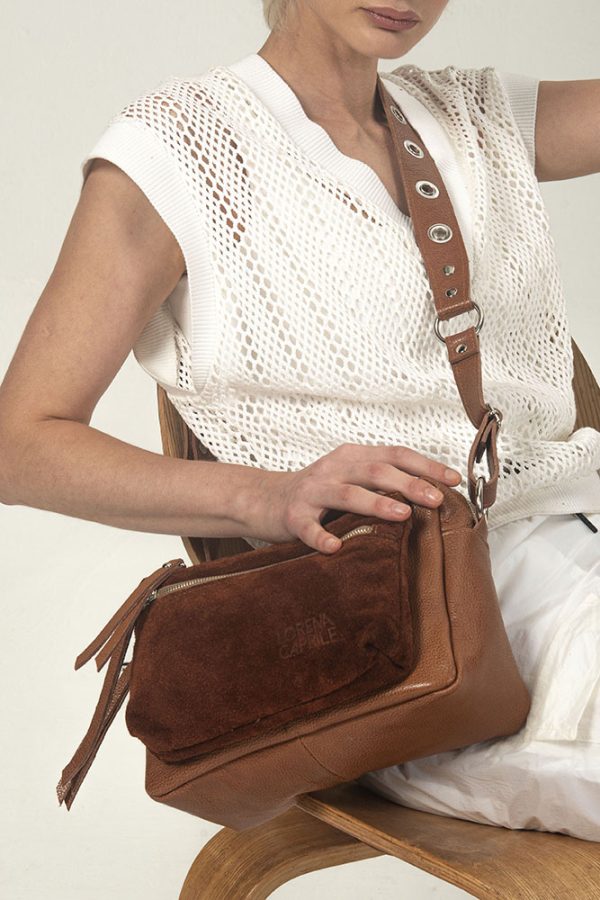 Cartera Siena / Cuero Whisky + Gamuza Óxido