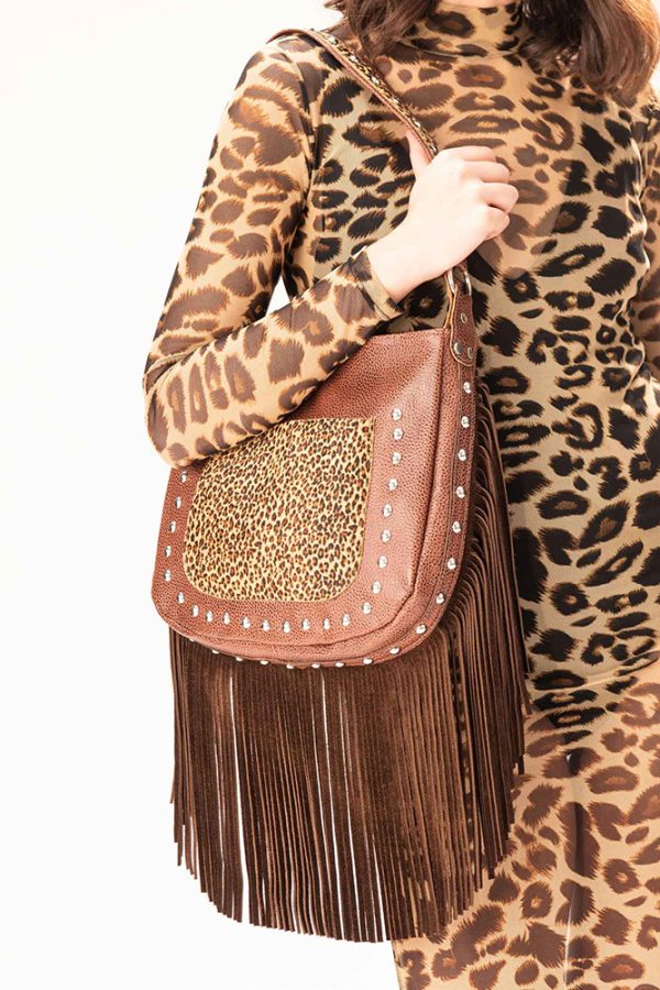 Cuero Tabaco + Cuero Animal Print + Gamuza Chocolat