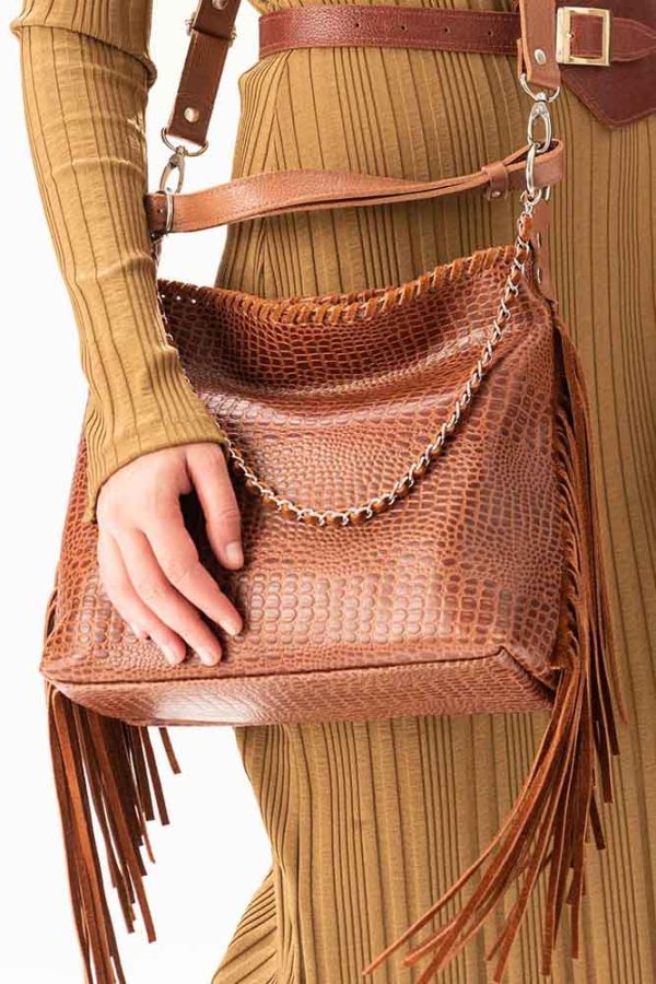 Cartera Canovanas II / Crocco Tabaco + Cuero Tabaco